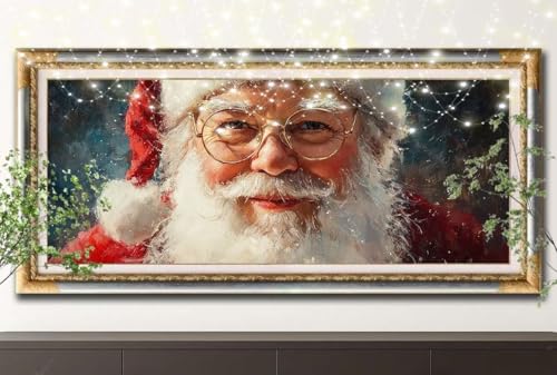 5D Diamond Painting Set für Erwachsene Große (100x250cm),Weihnachtsmann,Landschaft Diamant Painting Bilder Kinder,DIY Kristall Strass Cross Stickerei Malerei Bastelset für Wanddeko,Geschenke 55F-12480 von LeiDong
