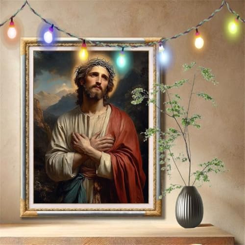 5D Diamond Painting Set für Erwachsene Große (40x50cm), Landschaft,Mann Diamant Painting Bilder Kinder, DIY Kristall Strass Cross Stickerei Malerei Bastelset für Büro, Wanddeko, Geschenke 57F-913 von LeiDong