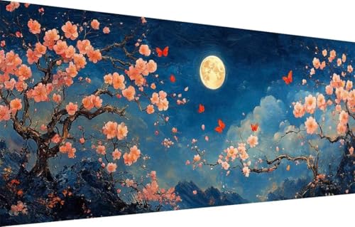 5D Diamond Painting Set für Erwachsene Große (60x120cm),Schmetterling,Mond Diamant Painting Bilder Kinder,DIY Kristall Strass Cross Stickerei Malerei Bastelset für Büro,Wanddeko,Geschenke 55F-2693 von LeiDong