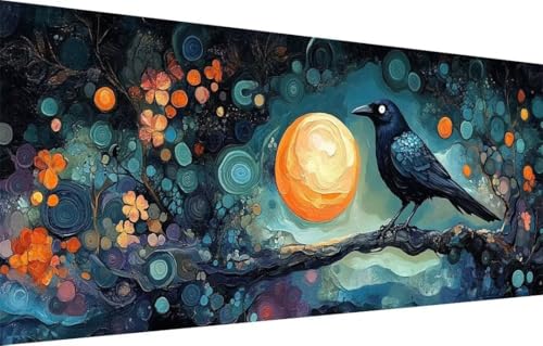 5D Diamond Painting Set für Erwachsene Große (60x120cm),Vogel Landschaft Diamant Painting Bilder Kinder,DIY Kristall Strass Cross Stickerei Malerei Bastelset für Schlafzimmer,Büro,Wanddeko 55F-4373 von LeiDong