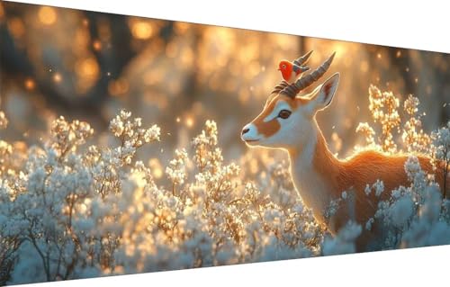 5D Diamond Painting Set für Erwachsene Große (60x180cm),Hirsch,Spatz Diamant Painting Bilder Kinder,DIY Kristall Strass Cross Stickerei Malerei Bastelset für Schlafzimmer,Büro,Wanddeko 55F-3774 von LeiDong