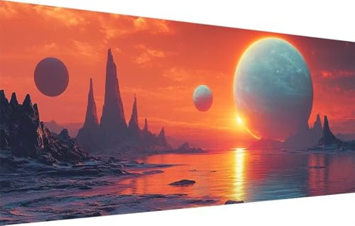 5D Diamond Painting Set für Erwachsene Große (60x180cm),Meer,Mars Diamant Painting Bilder Kinder,DIY Kristall Strass Cross Stickerei Malerei Bastelset für Schlafzimmer,Büro,Wanddeko,Geschenke 55F-2154 von LeiDong