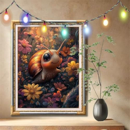 5D Diamond Painting Set für Erwachsene Große (70x90cm), Landschaft,Schnecke Diamant Painting Bilder Kinder, DIY Kristall Strass Cross Stickerei Malerei Bastelset für Wanddeko, Geschenke 57F-2076 von LeiDong