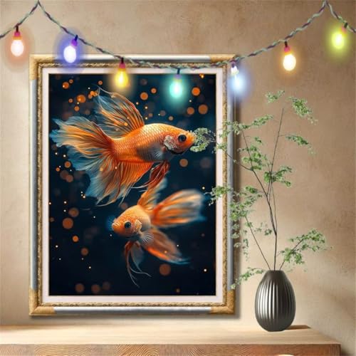 5D Diamond Painting Set für Erwachsene Große (80x107cm), Goldfisch,Tiere Diamant Painting Bilder Kinder, DIY Kristall Strass Cross Stickerei Malerei Bastelset für Büro, Wanddeko, Geschenke 57F-1917 von LeiDong