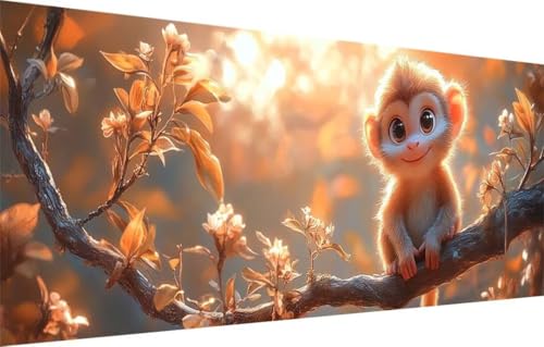 5D Diamond Painting Set für Erwachsene Große (80x220cm),Affe,Tier Diamant Painting Bilder Kinder,DIY Kristall Strass Cross Stickerei Malerei Bastelset für Schlafzimmer,Büro,Wanddeko,Geschenke 55F-2578 von LeiDong