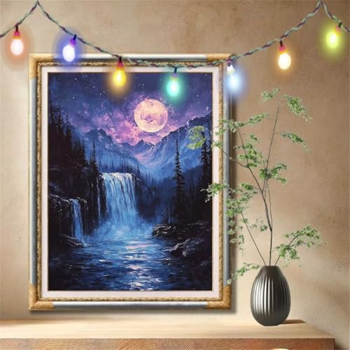 5D Diamond Painting Set für Erwachsene Große 100x133cm, Wasserfall,Berg Diamant Painting Bilder Kinder, DIY Kristall Strass Cross Stickerei Malerei Bastelset für Büro, Wanddeko, Geschenke 57F-2679 5D Diamond Painting Set für Erwachsene Große 100x133cm, Wasserfall,Berg Diamant Painting Bilder Kinder, DIY Kristall Strass Cross Stickerei Malerei Bastelset für Büro, Wanddeko, Geschenke 57F-2679 von LeiDong