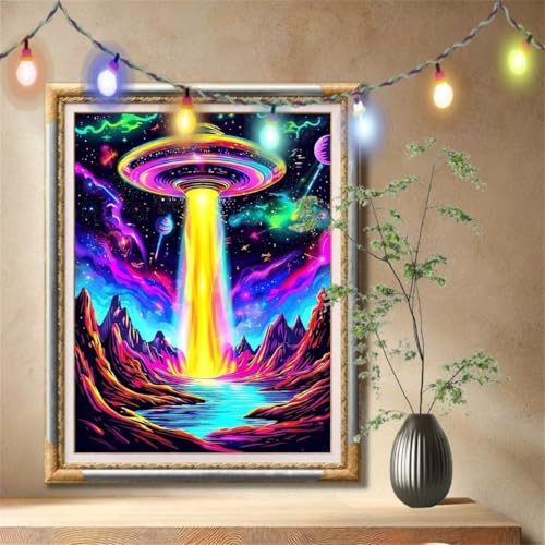 5D Diamond Painting Set für Erwachsene Große 100x133cm,Landschaft,Fliegende Untertasse Diamant Painting Bilder Kinder,DIY Kristall Strass Cross Stickerei Malerei Bastelset für Büro,Wanddeko 57F-6999 5D Diamond Painting Set für Erwachsene Große 100x133cm,Landschaft,Fliegende Untertasse Diamant Painting Bilder Kinder,DIY Kristall Strass Cross Stickerei Malerei Bastelset für Büro,Wanddeko 57F-6999 von LeiDong