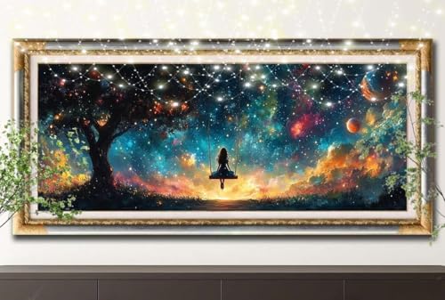 5D Diamond Painting Set für Erwachsene Große 100x200cm,Schaukel,Sternenhimmel Diamant Painting Bilder Kinder,DIY Kristall Strass Cross Stickerei Malerei Bastelset für Büro,Wanddeko,Geschenke 55F-12119 5D Diamond Painting Set für Erwachsene Große 100x200cm,Schaukel,Sternenhimmel Diamant Painting Bilder Kinder,DIY Kristall Strass Cross Stickerei Malerei Bastelset für Büro,Wanddeko,Geschenke 55F-12119 von LeiDong