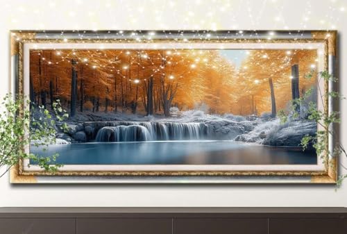 5D Diamond Painting Set für Erwachsene Große 100x200cm,Wasserfall,Schneelandschaft Diamant Painting Bilder Kinder,DIY Kristall Strass Cross Stickerei Malerei Bastelset für Wanddeko,Geschenke 55F-12059 5D Diamond Painting Set für Erwachsene Große 100x200cm,Wasserfall,Schneelandschaft Diamant Painting Bilder Kinder,DIY Kristall Strass Cross Stickerei Malerei Bastelset für Wanddeko,Geschenke 55F-12059 von LeiDong