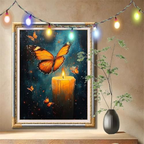 5D Diamond Painting Set für Erwachsene Große 120x160cm,Schmetterling,Landschaft Diamant Painting Bilder Kinder,DIY Kristall Strass Cross Stickerei Malerei Bastelset für Wanddeko,Geschenke 57F-1640 von LeiDong
