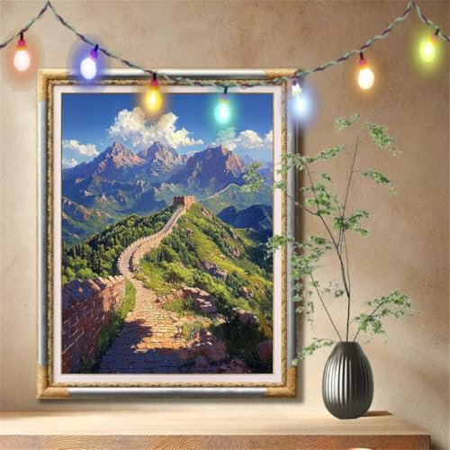 5D Diamond Painting Set für Erwachsene Große 30x40cm,Landschaft,Die Große Mauer Diamant Painting Bilder Kinder,DIY Kristall Strass Cross Stickerei Malerei Bastelset für Wanddeko,Geschenke 57F-6272 5D Diamond Painting Set für Erwachsene Große 30x40cm,Landschaft,Die Große Mauer Diamant Painting Bilder Kinder,DIY Kristall Strass Cross Stickerei Malerei Bastelset für Wanddeko,Geschenke 57F-6272 von LeiDong