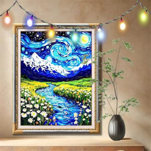 5D Diamond Painting Set für Erwachsene Große 60x80cm, Sternenhimmel,Bach Diamant Painting Bilder Kinder, DIY Kristall Strass Cross Stickerei Malerei Bastelset für Büro, Wanddeko, Geschenke 57F-4235 5D Diamond Painting Set für Erwachsene Große 60x80cm, Sternenhimmel,Bach Diamant Painting Bilder Kinder, DIY Kristall Strass Cross Stickerei Malerei Bastelset für Büro, Wanddeko, Geschenke 57F-4235 von LeiDong