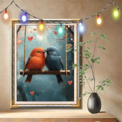 5D Diamond Painting Set für Erwachsene Große 60x80cm,Tier,Vogel Diamant Painting Bilder Kinder,DIY Kristall Strass Cross Stickerei Malerei Bastelset für Schlafzimmer,Büro,Wanddeko,Geschenke 57F-475 von LeiDong