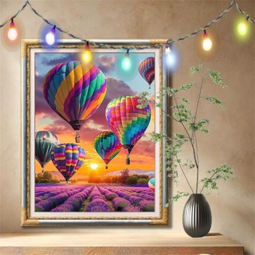 5D Diamond Painting Set für Erwachsene Große 70x90cm, Heißluftballon,Windlandschaft Diamant Painting Bilder Kinder, DIY Kristall Strass Cross Stickerei Malerei Bastelset für Büro, Wanddeko 57F-2836 5D Diamond Painting Set für Erwachsene Große 70x90cm, Heißluftballon,Windlandschaft Diamant Painting Bilder Kinder, DIY Kristall Strass Cross Stickerei Malerei Bastelset für Büro, Wanddeko 57F-2836 von LeiDong