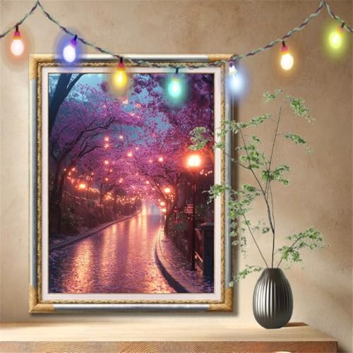 5D Diamond Painting Set für Erwachsene Große 70x90cm, Kirschblüte,Straße Diamant Painting Bilder Kinder, DIY Kristall Strass Cross Stickerei Malerei Bastelset für Büro, Wanddeko, Geschenke 57F-4636 5D Diamond Painting Set für Erwachsene Große 70x90cm, Kirschblüte,Straße Diamant Painting Bilder Kinder, DIY Kristall Strass Cross Stickerei Malerei Bastelset für Büro, Wanddeko, Geschenke 57F-4636 von LeiDong