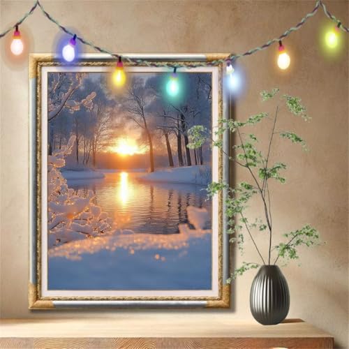 5D Diamond Painting Set für Erwachsene Große 70x90cm,Schneelandschaft,Sonnenuntergang Diamant Painting Bilder Kinder,DIY Kristall Strass Cross Stickerei Malerei Bastelset für Büro,Wanddeko 57F-4356 5D Diamond Painting Set für Erwachsene Große 70x90cm,Schneelandschaft,Sonnenuntergang Diamant Painting Bilder Kinder,DIY Kristall Strass Cross Stickerei Malerei Bastelset für Büro,Wanddeko 57F-4356 von LeiDong