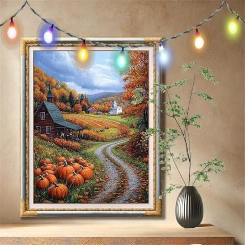 5D Diamond Painting Set für Erwachsene Große 90x120cm, Kürbis,Landschaft Diamant Painting Bilder Kinder, DIY Kristall Strass Cross Stickerei Malerei Bastelset für Büro, Wanddeko, Geschenke 57F-2518 5D Diamond Painting Set für Erwachsene Große 90x120cm, Kürbis,Landschaft Diamant Painting Bilder Kinder, DIY Kristall Strass Cross Stickerei Malerei Bastelset für Büro, Wanddeko, Geschenke 57F-2518 von LeiDong