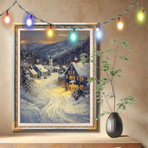 5D Diamond Painting Set für Erwachsene Große 90x120cm, Landschaft,Schneelandschaft Diamant Painting Bilder Kinder, DIY Kristall Strass Cross Stickerei Malerei Bastelset für Büro, Wanddeko 57F-3718 5D Diamond Painting Set für Erwachsene Große 90x120cm, Landschaft,Schneelandschaft Diamant Painting Bilder Kinder, DIY Kristall Strass Cross Stickerei Malerei Bastelset für Büro, Wanddeko 57F-3718 von LeiDong