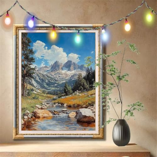 5D Diamond Painting Set für Erwachsene Große 90x120cm,Bach,Berg Diamant Painting Bilder Kinder,DIY Kristall Strass Cross Stickerei Malerei Bastelset für Schlafzimmer,Büro,Wanddeko,Geschenke 57F-3838 5D Diamond Painting Set für Erwachsene Große 90x120cm,Bach,Berg Diamant Painting Bilder Kinder,DIY Kristall Strass Cross Stickerei Malerei Bastelset für Schlafzimmer,Büro,Wanddeko,Geschenke 57F-3838 von LeiDong