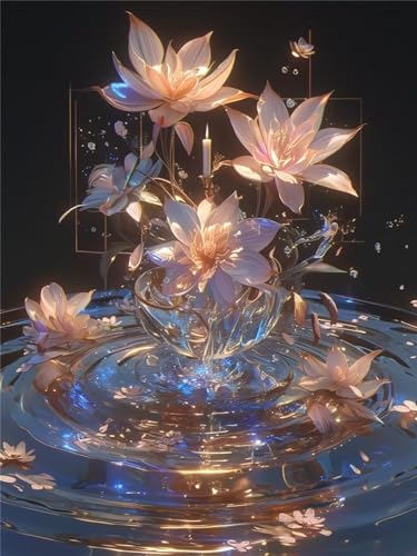 DIY 5D Diamond Painting Erwachsene Groß 30x40cm,5D Diamant Painting Bilder Mädchen,DIY Diamant Crystal Arts Craft Cross Stickerei Malerei Kits,Diamond Painting Bilder für Wanddeko Blume,Lotus A7980 DIY 5D Diamond Painting Erwachsene Groß 30x40cm,5D Diamant Painting Bilder Mädchen,DIY Diamant Crystal Arts Craft Cross Stickerei Malerei Kits,Diamond Painting Bilder für Wanddeko Blume,Lotus A7980 von LeiDong