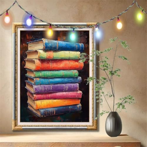 Diamant Painting Bilder für Erwachsene, 5D DIY Diamond Painting Kinder, Buch,Landschaft Full Drill Cross Stickerei Malerei Kits Nach Zahlen für Wanddeko, Zuhause Dekor Geschenke (80x107cm) 57F-3107 von LeiDong
