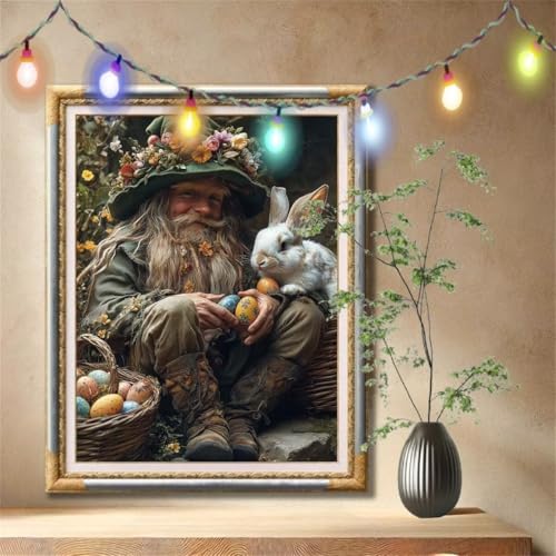 Diamant Painting Bilder für Erwachsene, 5D DIY Diamond Painting Kinder, Elf,Kaninchen Full Drill Cross Stickerei Malerei Kits Nach Zahlen für Wanddeko, Zuhause Dekor Geschenke (30x40cm) 57F-1942 von LeiDong