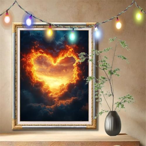Diamant Painting Bilder für Erwachsene, 5D DIY Diamond Painting Kinder, Farbige Wolke,Landschaft Full Drill Cross Stickerei Malerei Kits Nach Zahlen für Wanddeko, Zuhause Dekor (70x90cm) 57F-106 von LeiDong
