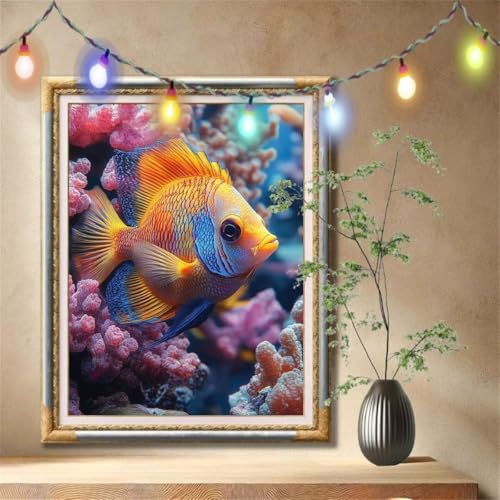 Diamant Painting Bilder für Erwachsene, 5D DIY Diamond Painting Kinder, Flunder,Landschaft Full Drill Cross Stickerei Malerei Kits Nach Zahlen für Wanddeko, Zuhause Dekor Geschenke (40x50cm) 57F-63 von LeiDong