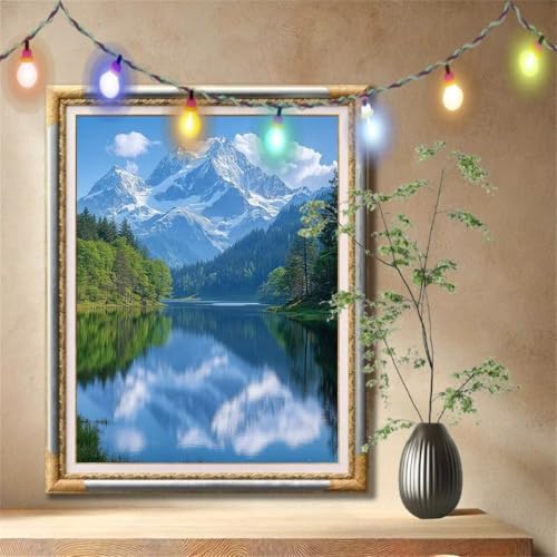 Diamant Painting Bilder für Erwachsene, 5D DIY Diamond Painting Kinder, Gipfel,Landschaft Full Drill Cross Stickerei Malerei Kits Nach Zahlen für Wanddeko, Zuhause Dekor Geschenke 90x120cm 57F-2908 von LeiDong