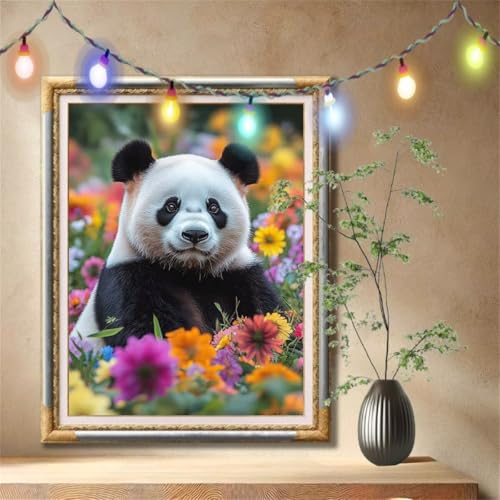 Diamant Painting Bilder für Erwachsene, 5D DIY Diamond Painting Kinder, Großer Panda,Landschaft Full Drill Cross Stickerei Malerei Kits Nach Zahlen für Wanddeko, Zuhause Dekor (60x80cm) 57F-5265 von LeiDong