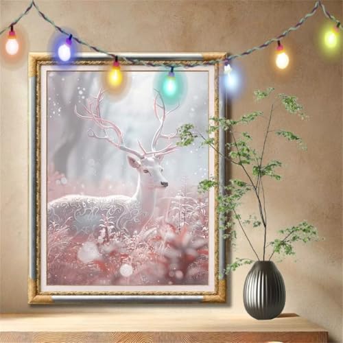 Diamant Painting Bilder für Erwachsene, 5D DIY Diamond Painting Kinder, Hirsch,Tier Full Drill Cross Stickerei Malerei Kits Nach Zahlen für Wanddeko, Zuhause Dekor Geschenke (90x120cm) 59N-1268 von LeiDong