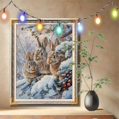 Diamant Painting Bilder für Erwachsene, 5D DIY Diamond Painting Kinder, Kaninchen,Tier Full Drill Cross Stickerei Malerei Kits Nach Zahlen für Wanddeko, Zuhause Dekor Geschenke (120x160cm) 59N-670 von LeiDong
