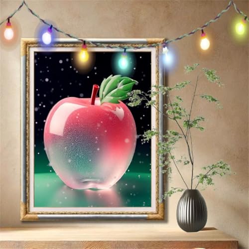 Diamant Painting Bilder für Erwachsene, 5D DIY Diamond Painting Kinder, Kristalläpfel,Äpfel Full Drill Cross Stickerei Malerei Kits Nach Zahlen für Wohnzimmer, Zuhause Dekor (90x120cm) 59N-1868 von LeiDong