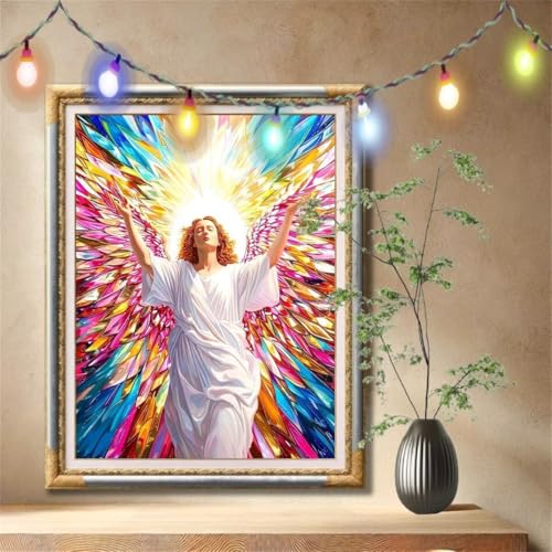 Diamant Painting Bilder für Erwachsene, 5D DIY Diamond Painting Kinder, Landschaft,Engel Full Drill Cross Stickerei Malerei Kits Nach Zahlen für Wanddeko, Zuhause Dekor Geschenke (30x40cm) 57F-1102 von LeiDong