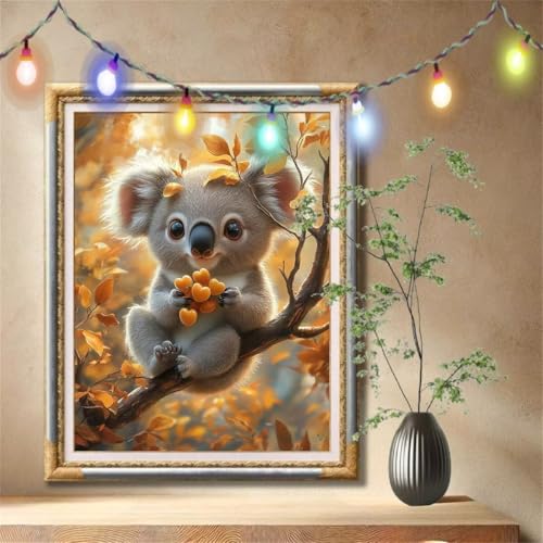Diamant Painting Bilder für Erwachsene, 5D DIY Diamond Painting Kinder, Landschaft,Koala Full Drill Cross Stickerei Malerei Kits Nach Zahlen für Wanddeko, Zuhause Dekor Geschenke (30x40cm) 57F-862 von LeiDong