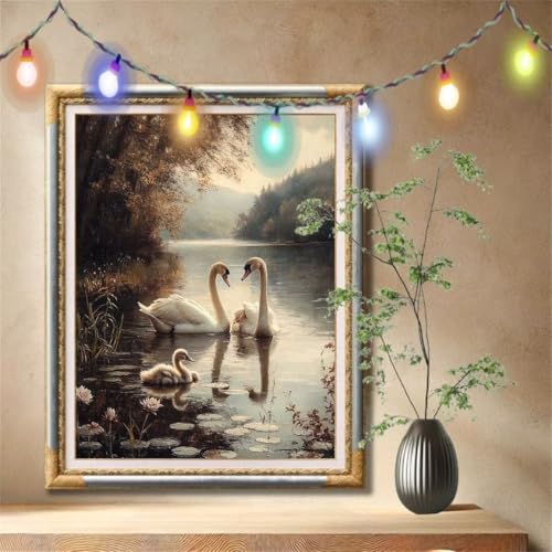 Diamant Painting Bilder für Erwachsene, 5D DIY Diamond Painting Kinder, Schwan,Landschaft Full Drill Cross Stickerei Malerei Kits Nach Zahlen für Wanddeko, Zuhause Dekor Geschenke 80x107cm 57F-3427 Diamant Painting Bilder für Erwachsene, 5D DIY Diamond Painting Kinder, Schwan,Landschaft Full Drill Cross Stickerei Malerei Kits Nach Zahlen für Wanddeko, Zuhause Dekor Geschenke 80x107cm 57F-3427 von LeiDong