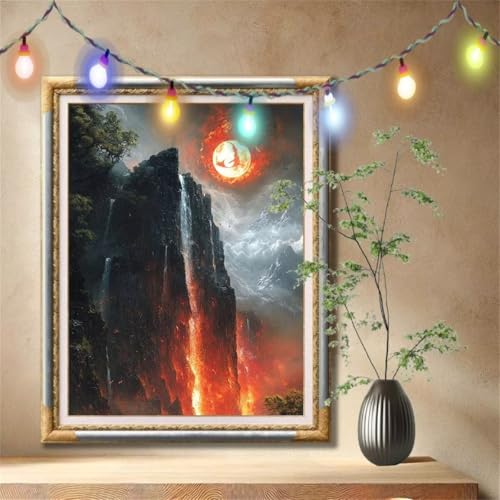 Diamant Painting Bilder für Erwachsene, 5D DIY Diamond Painting Kinder, Wasserfall,Sonne Full Drill Cross Stickerei Malerei Kits Nach Zahlen für Wanddeko, Zuhause Dekor Geschenke 90x120cm 57F-7708 Diamant Painting Bilder für Erwachsene, 5D DIY Diamond Painting Kinder, Wasserfall,Sonne Full Drill Cross Stickerei Malerei Kits Nach Zahlen für Wanddeko, Zuhause Dekor Geschenke 90x120cm 57F-7708 von LeiDong
