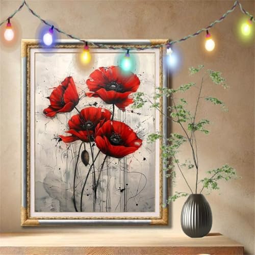 Diamant Painting Bilder für Erwachsene,5D DIY Diamond Painting Kinder,Blume,Mohn Full Drill Cross Stickerei Malerei Kits Nach Zahlen für Wohnzimmer,Wanddeko,Zuhause Dekor Geschenke 100x133cm 59N-749 Diamant Painting Bilder für Erwachsene,5D DIY Diamond Painting Kinder,Blume,Mohn Full Drill Cross Stickerei Malerei Kits Nach Zahlen für Wohnzimmer,Wanddeko,Zuhause Dekor Geschenke 100x133cm 59N-749 von LeiDong