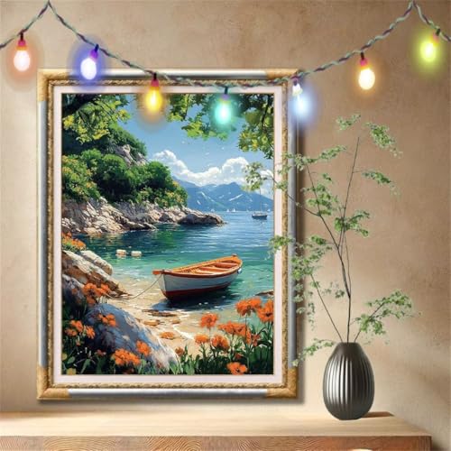 Diamant Painting Bilder für Erwachsene,5D DIY Diamond Painting Kinder,Boot,Meer Full Drill Cross Stickerei Malerei Kits Nach Zahlen für Wohnzimmer,Wanddeko,Zuhause Dekor Geschenke 60x80cm 57F-3785 Diamant Painting Bilder für Erwachsene,5D DIY Diamond Painting Kinder,Boot,Meer Full Drill Cross Stickerei Malerei Kits Nach Zahlen für Wohnzimmer,Wanddeko,Zuhause Dekor Geschenke 60x80cm 57F-3785 von LeiDong
