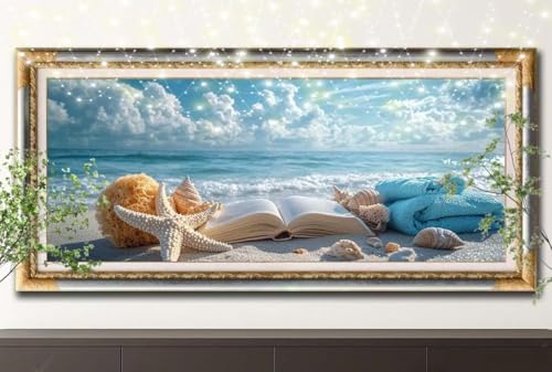 Diamant Painting Bilder für Erwachsene,5D DIY Diamond Painting Kinder,Buch,Landschaft Full Drill Cross Stickerei Malerei Kits Malen Nach Zahlen für Wohnzimmer,Zuhause Dekor (100x250cm) 55F-12585 von LeiDong