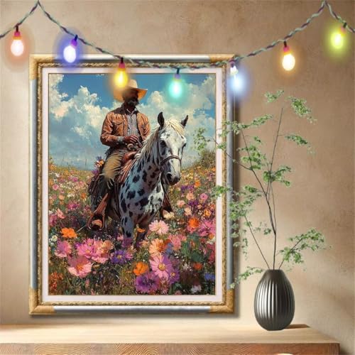 Diamant Painting Bilder für Erwachsene,5D DIY Diamond Painting Kinder,Cowboy,Blume Full Drill Cross Stickerei Malerei Kits Nach Zahlen für Wohnzimmer,Wanddeko,Zuhause Dekor Geschenke 30x40cm 57F-7542 Diamant Painting Bilder für Erwachsene,5D DIY Diamond Painting Kinder,Cowboy,Blume Full Drill Cross Stickerei Malerei Kits Nach Zahlen für Wohnzimmer,Wanddeko,Zuhause Dekor Geschenke 30x40cm 57F-7542 von LeiDong