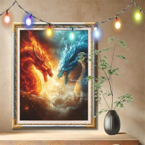 Diamant Painting Bilder für Erwachsene,5D DIY Diamond Painting Kinder,Drache,Landschaft Full Drill Cross Stickerei Malerei Kits Nach Zahlen für Wanddeko,Zuhause Dekor Geschenke (120x160cm) 57F-7230 von LeiDong