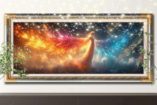 Diamant Painting Bilder für Erwachsene,5D DIY Diamond Painting Kinder,Engel,Sternenhimmel Full Drill Cross Stickerei Malerei Kits Malen Nach Zahlen für Wanddeko,Zuhause Dekor (100x250cm) 55F-12885 von LeiDong