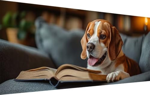 Diamant Painting Bilder für Erwachsene,5D DIY Diamond Painting Kinder,Hund,Buch Full Drill Cross Stickerei Malerei Kits Malen Nach Zahlen für Wohnzimmer,Wanddeko,Zuhause Dekor (100x250cm) 55F-2145 von LeiDong
