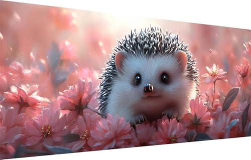 Diamant Painting Bilder für Erwachsene,5D DIY Diamond Painting Kinder,Igel,Blume Full Drill Cross Stickerei Malerei Kits Malen Nach Zahlen für Wohnzimmer,Wanddeko,Zuhause Dekor (50x150cm) 55F-8257 von LeiDong