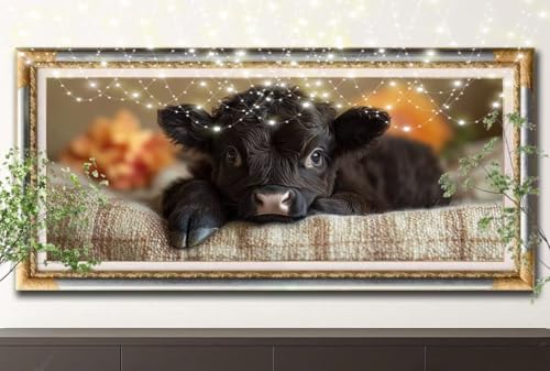 Diamant Painting Bilder für Erwachsene,5D DIY Diamond Painting Kinder,Kleines Kalb,Tier Full Drill Cross Stickerei Malerei Kits Malen Nach Zahlen für Wohnzimmer,Zuhause Dekor (100x200cm) 55F-13784 von LeiDong