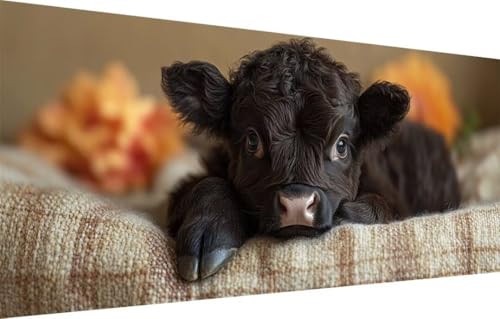 Diamant Painting Bilder für Erwachsene,5D DIY Diamond Painting Kinder,Kleines Kalb,Tier Full Drill Cross Stickerei Malerei Kits Malen Nach Zahlen für Wohnzimmer,Zuhause Dekor (40x80cm) 55F-6274 von LeiDong