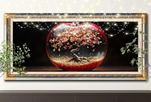 Diamant Painting Bilder für Erwachsene,5D DIY Diamond Painting Kinder,Kristallapfel,Landschaft Full Drill Cross Stickerei Malerei Kits Malen Nach Zahlen für Wanddeko,Zuhause Dekor (30x60cm) 55F-12752 von LeiDong