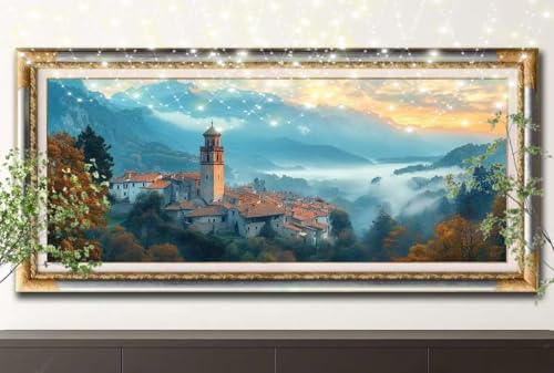 Diamant Painting Bilder für Erwachsene,5D DIY Diamond Painting Kinder,Landschaft,Berg Full Drill Cross Stickerei Malerei Kits Malen Nach Zahlen für Wohnzimmer,Zuhause Dekor (80x220cm) 55F-13423 von LeiDong