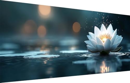 Diamant Painting Bilder für Erwachsene,5D DIY Diamond Painting Kinder,Lotus,Landschaft Full Drill Cross Stickerei Malerei Kits Malen Nach Zahlen für Wohnzimmer,Zuhause Dekor (100x250cm) 55F-3645 von LeiDong